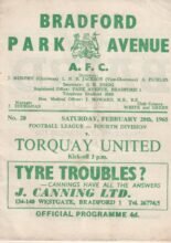 Bradford Park Avenue v Torquay United  20-Feb-1965