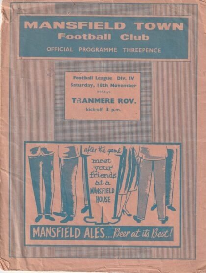 Mansfield Town v Tranmere Rovers 18-Nov-1961