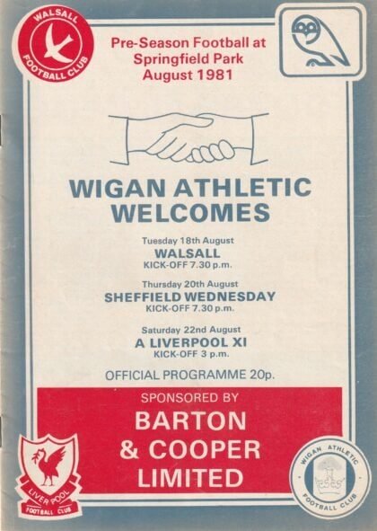 Wigan Athletic v Walsall 18-Aug-1981