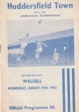 Huddersfield Town v Walsall  29-Aug-1962