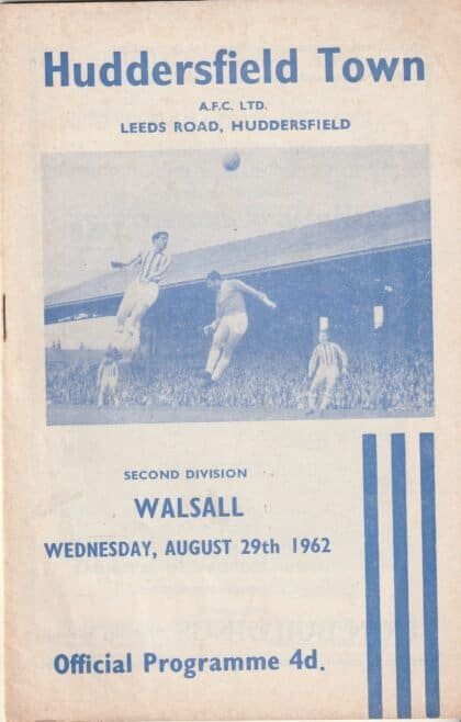 Huddersfield Town v Walsall  29-Aug-1962
