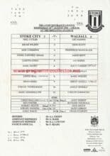 Stoke City Reserves v Walsall Reserves  29-Aug-2001