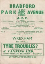 Bradford Park Avenue v Wrexham 29-Sep-1964