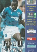 Peterborough United v York City 14-Sep-1996