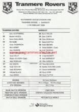 Tranmere Rovers v Barnsley 11-Feb-2000