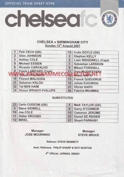 Chelsea v Birmingham City 12-Aug-2007