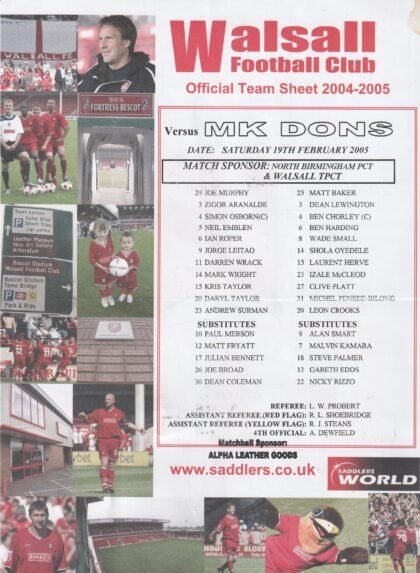 Walsall v Milton Keynes Dons 19-Feb-2005