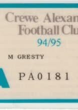 Crewe Alexandra Season ticket card 1994-95