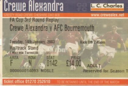 Crewe Alexandra v AFC Bournemouth 14-Jan-2003