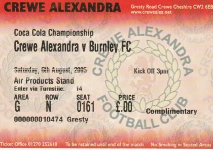 Crewe Alexandra v Burnley 06-Aug-2005