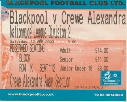 Blackpool v Crewe Alexandra 12-Apr-2003