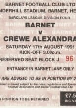Barnet v Crewe Alexandra 17-Aug-1991