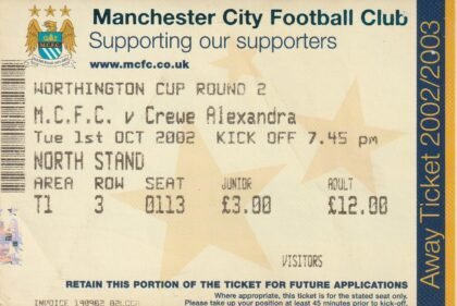 Manchester City v Crewe Alexandra 01-Oct-2002