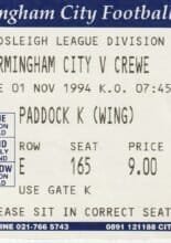 Birmingham City v Crewe Alexandra 01-Nov-1994
