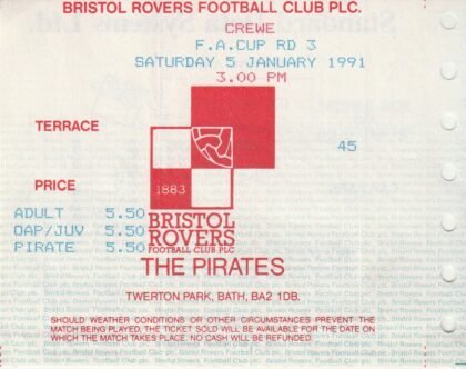 Bristol Rovers v Crewe Alexandra 05-Jan-1991