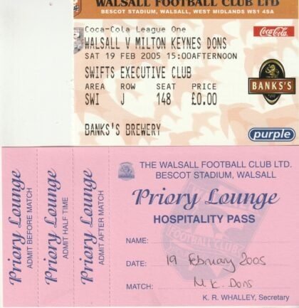 Walsall v Milton Keynes Dons 19-Feb-2005