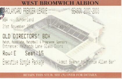 West Bromwich Albion v Sunderland 21-Dec-2002