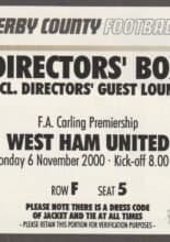 Derby County v West Ham United 06-Nov-2000