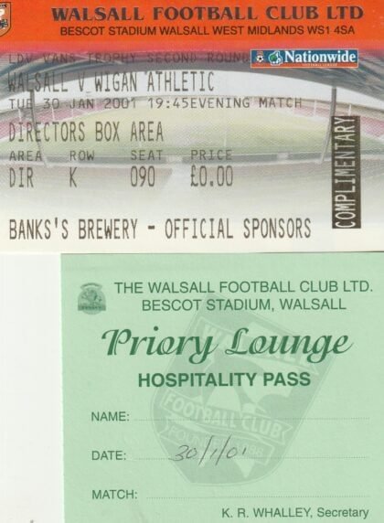 Walsall v Wigan Athletic  30-Jan-2003