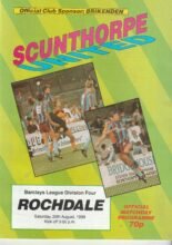 Scunthorpe United v Rochdale 26-Aug-1989