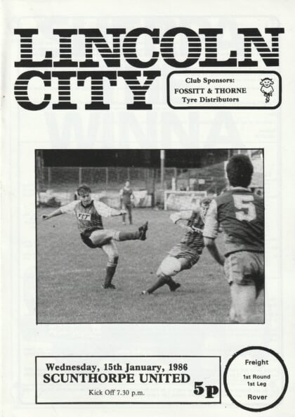 Lincoln City v Scunthorpe United 15-Jan-1986