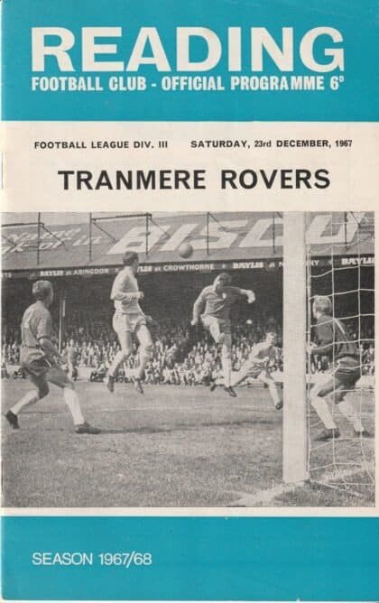 Reading v Tranmere Rovers 23-Dec-1967