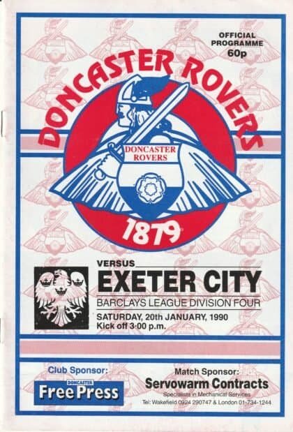 Doncaster Rovers v Exeter City  20-Jan-1990
