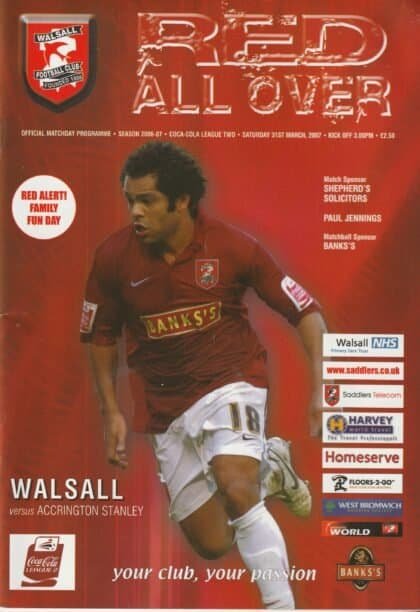 Walsall v Accrington Stanley 31-Mar-2007