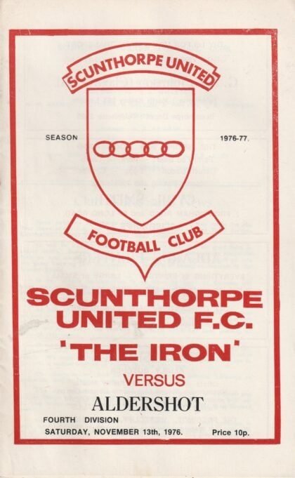 Scunthorpe United v Aldershot 13-Nov-1976