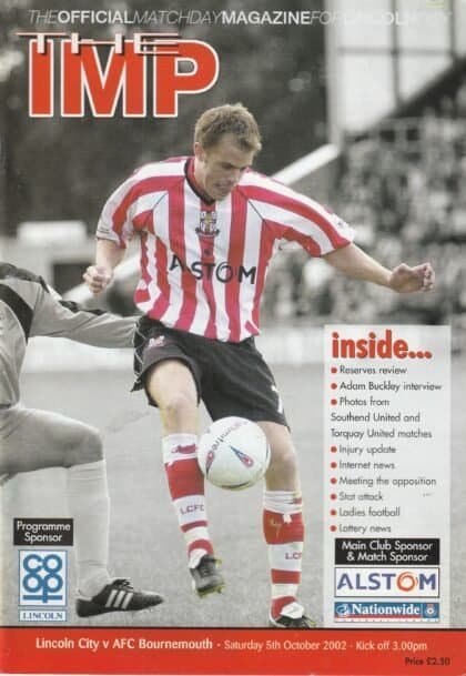 Lincoln City v AFC Bournemouth 05-Oct-2002