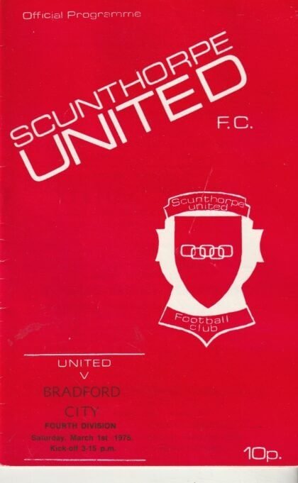 Scunthorpe United v Bradford City 01-Mar-1975