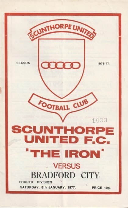 Scunthorpe United v Bradford City 08-Jan-1977