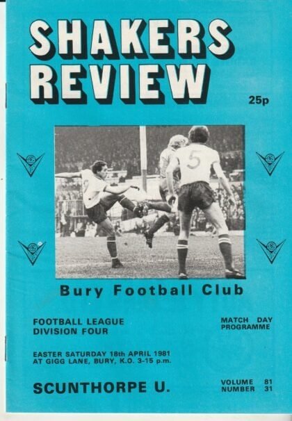 Bury v Scunthorpe United 18-Apr-1981