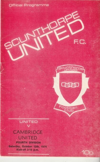 Scunthorpe United v Cambridge United 12-Oct-1974