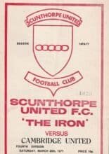 Scunthorpe United v Cambridge United 26-Mar-1977