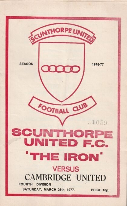 Scunthorpe United v Cambridge United 26-Mar-1977
