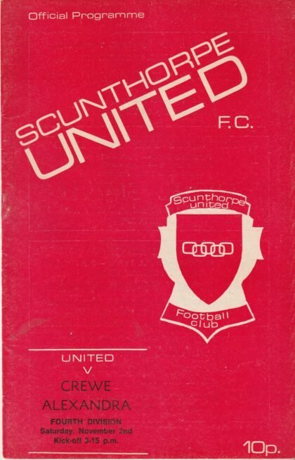 Scunthorpe United v Crewe Alexandra 02-Nov-1974