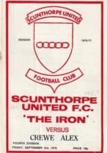 Scunthorpe United v Crewe Alexandra 03-Sep-1976