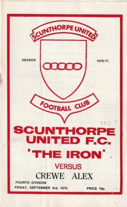 Scunthorpe United v Crewe Alexandra 03-Sep-1976