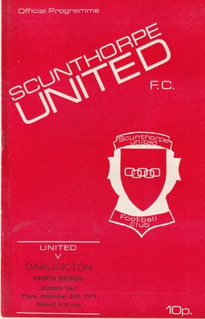 Scunthorpe United v Darlington 26-Dec-1974