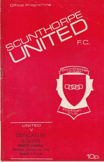 Scunthorpe United v Doncaster Rovers 04-Jan-1975