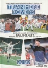 Tranmere Rovers v Exeter City 20-Mar-1989