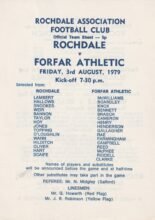 Rochdale v Forfar Athletic 03-Aug-1979