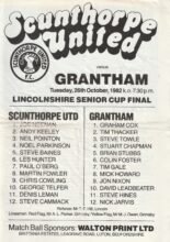 Scunthorpe United v Grantham Town 26-Oct-1982