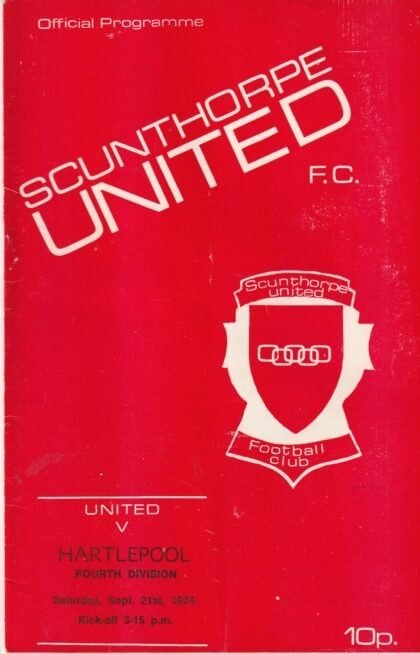 Scunthorpe United v Hartlepool United 21-Sep-1974