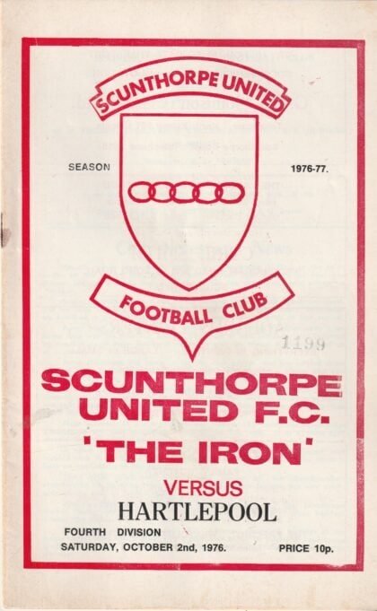 Scunthorpe United v Hartlepool United 02-Oct-1976