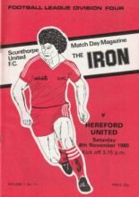 Scunthorpe United v Hereford United 08-Nov-1980