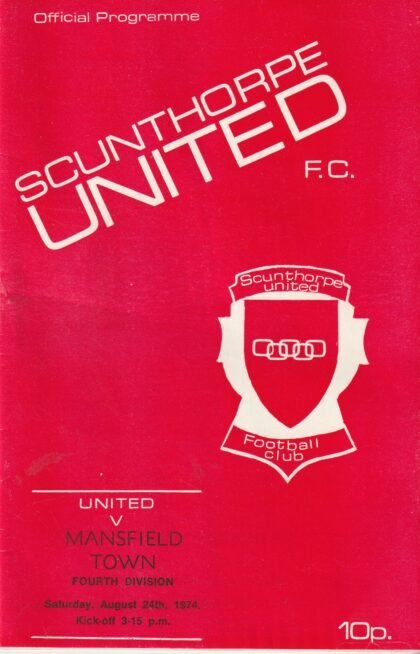 Scunthorpe United v Mansfield Town 24-Aug-1974