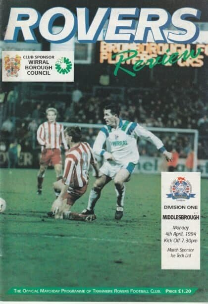 Tranmere Rovers v Middlesbrough 04-Apr-1994