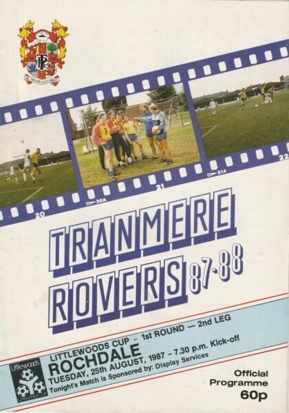 Tranmere Rovers v Rochdale 25-Aug-1987